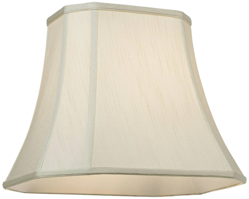 Imperial Shade Creme Medium Rectangle Cut Corner Lamp Shade 10" Wide x 7" Deep at Top and 16" Wide x 12" Deep at Bot and 13"