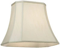 Imperial Shade Creme Medium Rectangle Cut Corner Lamp Shade 10" Wide x 7" Deep at Top and 16" Wide x 12" Deep at Bot and 13"
