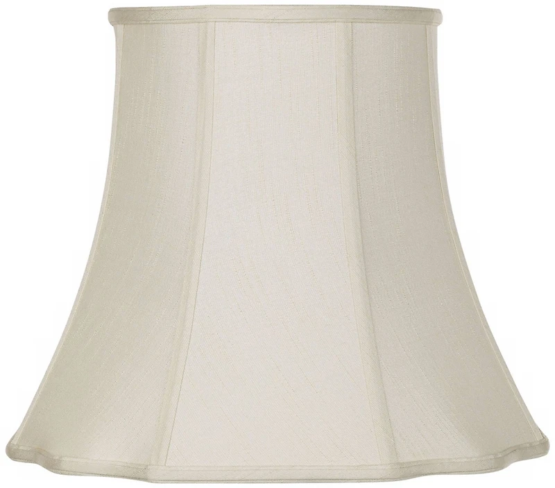 Imperial Shade Creme Medium Bell Cut Corner Lamp Shade 10" Top x 16" Bottom x 14" Slant x 13.5" High (Spider) Replacement with Har