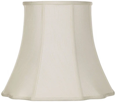 Imperial Shade Creme Medium Bell Cut Corner Lamp Shade 10" Top x 16" Bottom x 14" Slant x 13.5" High (Spider) Replacement with Har