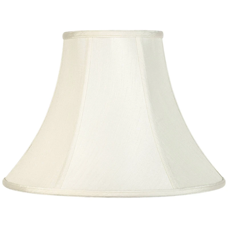 Creme Medium Bell Lamp Shade 7" Top x 16" Bottom x 12" Slant x 11.25" High (Spider) Replacement with Harp and Finial
