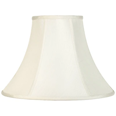 Creme Medium Bell Lamp Shade 7" Top x 16" Bottom x 12" Slant x 11.25" High (Spider) Replacement with Harp and Finial