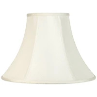 Creme Medium Bell Lamp Shade 7" Top x 16" Bottom x 12" Slant x 11.25" High (Spider) Replacement with Harp and Finial