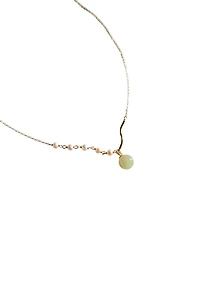 seree Isla — Green jade and freshwater pearl necklace
