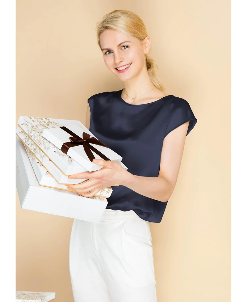 Lilysilk Women's Basic Cap Sleeves Silk Tee