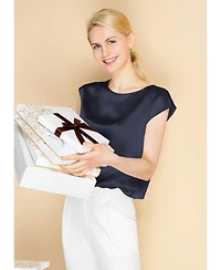 Lilysilk Women's Basic Cap Sleeves Silk Tee