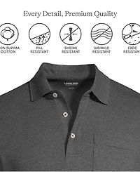 Lands' End Men's Tall Short Sleeve Cotton Supima Polo Shirt with Pocket