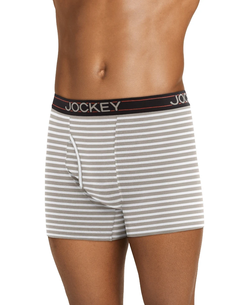 Jockey Men's Lightweight Cotton Blend 5" Boxer Briefs, Pack of 4