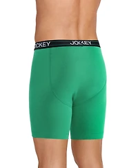 Jockey Men's Lightweight Cotton Blend 7" Long Leg Boxer Briefs, Pack of 4