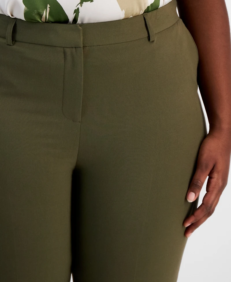 Tahari Asl Plus Size Classic Mid Rise Ankle Pants