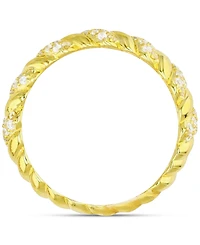 Cubic Zirconia Twist San Marcos Ring 14k Gold-Plated Sterling Silver