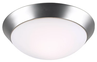 360 Lighting Davis Modern Ceiling Light Flush Mount Fixture 11" Wide Brushed Nickel Frosted Glass Dome Shade for Bedroom Kitchen Living Room Hall