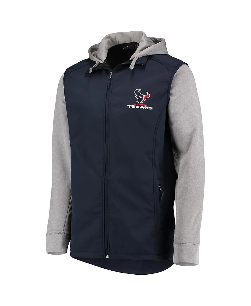 Men's Dunbrooke Navy, Gray Houston Texans Big and Tall Alpha Full-Zip Hoodie Jacket