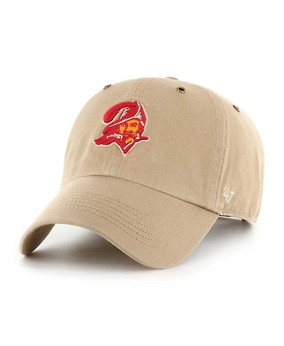 Men's '47 Brand Khaki Tampa Bay Buccaneers Overton Clean Up Adjustable Hat