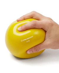 Philosophy Gym Toning Ball, 2 Lb, Yellow - Soft Weighted Mini Medicine Ball