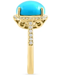 Effy Turquoise & Diamond (1/4 ct. t.w.) Halo Ring in 14k Gold