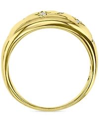 Cubic Zirconia Moon & Stars Celestial Polished Dome Ring