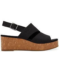 Toms Women's Claudine Slingback Cork Wedge Platform Sandals