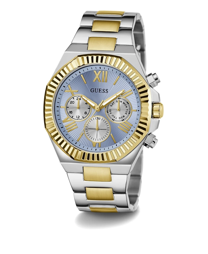 Guess Men's Analog Two-Tone 100% Steel Watch 44mm