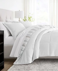 ienjoy Home Vertical Stripe 3-Piece Comforter Set, Full/Queen