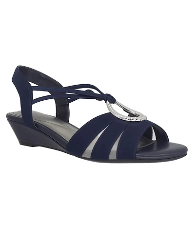 Impo Women's Rita Ornamented Stretch Wedge Sandals