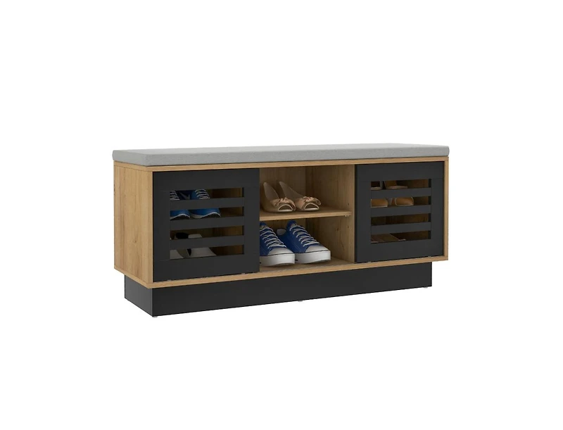 Shoe Bench with 6 Storage Compartments and 3 Adjustable Shelves