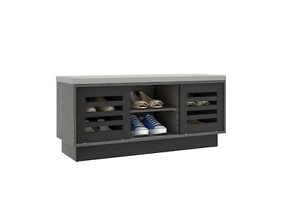 Shoe Bench with 6 Storage Compartments and 3 Adjustable Shelves