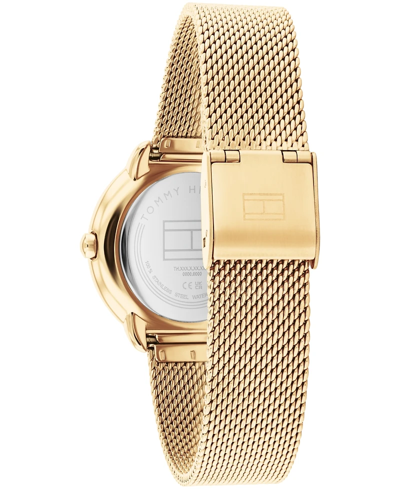 Tommy Hilfiger Women's Quartz Gold-Tone Stainless Steel Mesh Watch 32mm