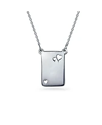 Bling Jewelry Bff Mother Daughter Bond Word Quote Rectangular Book Page Heart Pendant Necklace Sterling Silver