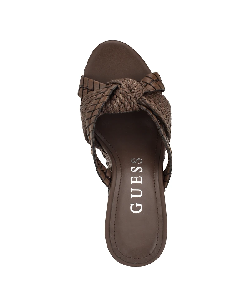 Guess Women's Eveh Knotted Jute Wrapped Platform Wedge Sandals