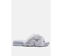 Womens homey fur slip-on flats