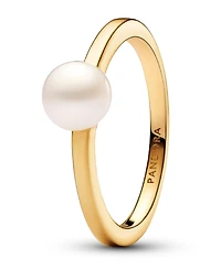 Pandora 14K Gold-Plated Timeless Treated Freshwater Cultured Pearl Ring