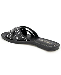 Kenneth Cole New York Women's Jula Stud Slip On Flat Sandals