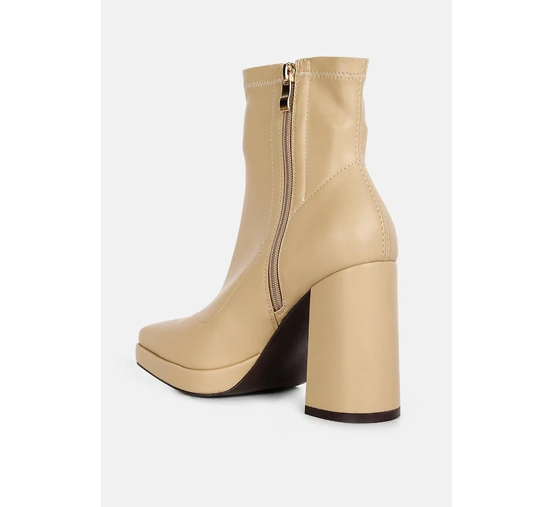 Tintin Square Toe Ankle Heeled Boots