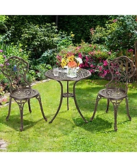 3 Pieces Cast Aluminum Bistro Set