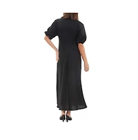 Ripe Maternity Camille Tie Front Linen Maxi Dress Black