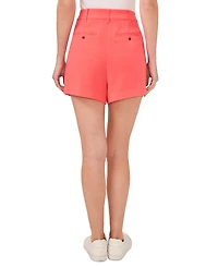 CeCe Women's Solid Pleated Side-Pocket Shorts