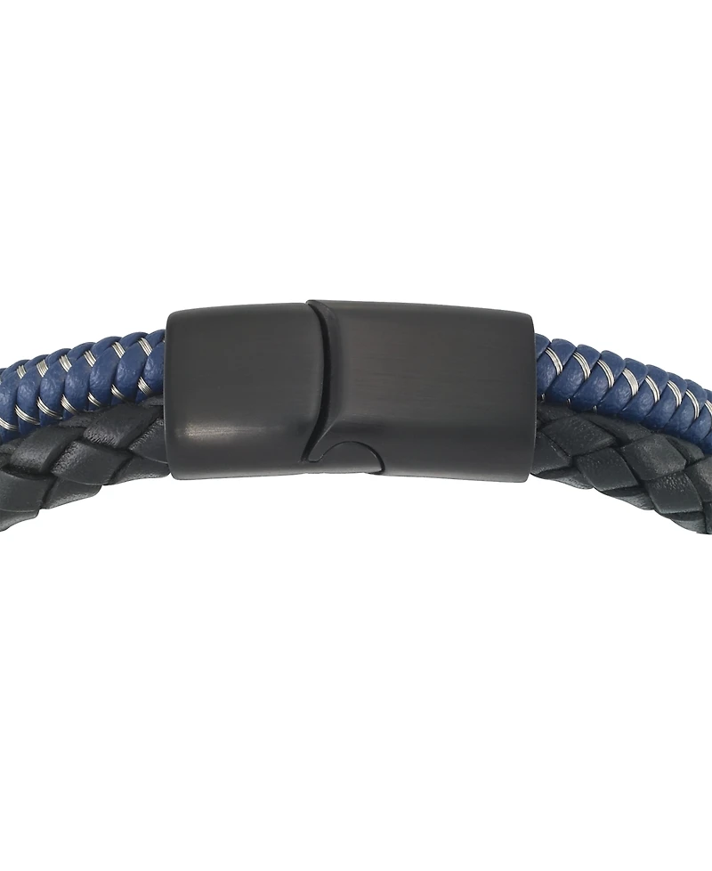 Legacy for Men by Simone I. Smith Men's Multi-Tone Fiber Double Row Band in Black Ion-Plated Stainless Steel