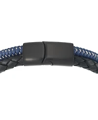 Legacy for Men by Simone I. Smith Men's Multi-Tone Fiber Double Row Band in Black Ion-Plated Stainless Steel