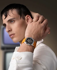 Mido Men's Swiss Automatic Multifort Orange Rubber Strap Watch 41mm