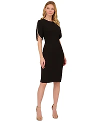 Adrianna Papell Women's Faux-Pearl-Trim Sheath Dress