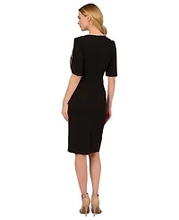 Adrianna Papell Women's Faux-Pearl-Trim Sheath Dress