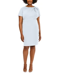 London Times Plus Bow-Neck Sheath Dress