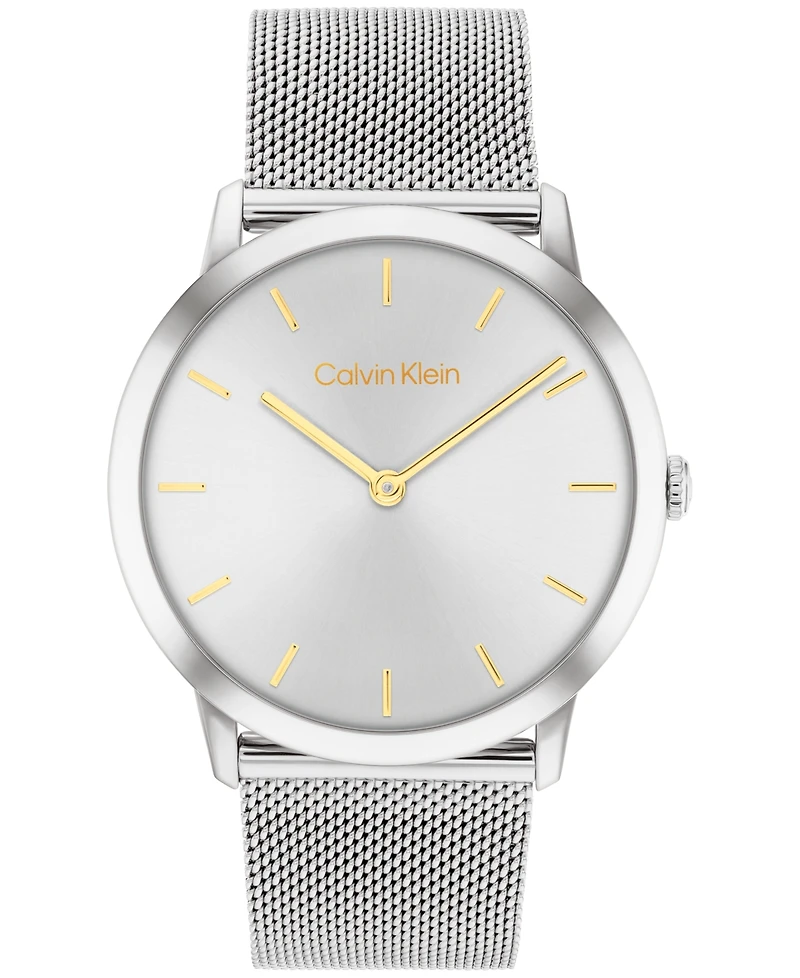 Calvin Klein Women's Exceptional Silver-Tone Stainless Steel Mesh Bracelet Watch 37mm