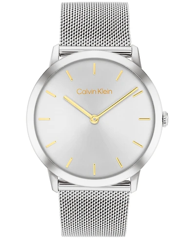 Calvin Klein Women's Exceptional Silver-Tone Stainless Steel Mesh Bracelet Watch 37mm