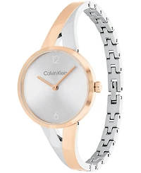 Calvin Klein Women's Joyful Two-Tone Stainless Steel Bangle Bracelet Watch 30mm