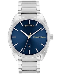 Calvin Klein Men's Progress Silver-Tone Stainless Steel Bracelet Watch 42mm