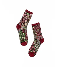 Sock Candy Women's Serpentine Floral Black Sheer Sock