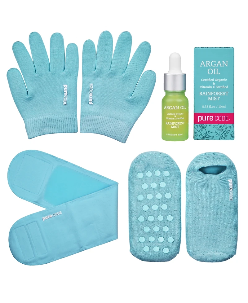 Purecode Moisturizing Gel Collection With Argan Oil Rainforest Mist, Gloves S-m, Socks 6-9
