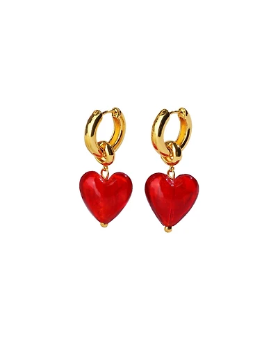 Esmee Glaze Heart Dangle Earrings